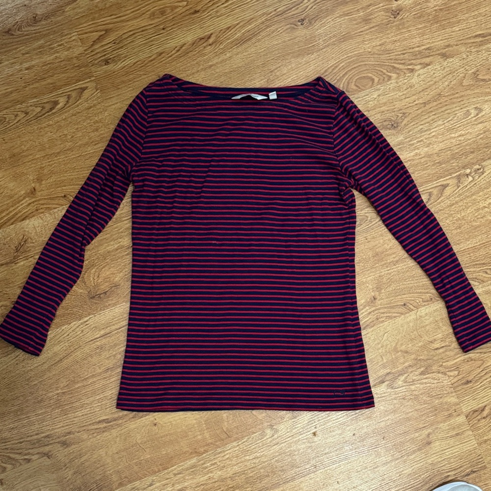 Striped Long Sleeve Top - Red and Blue